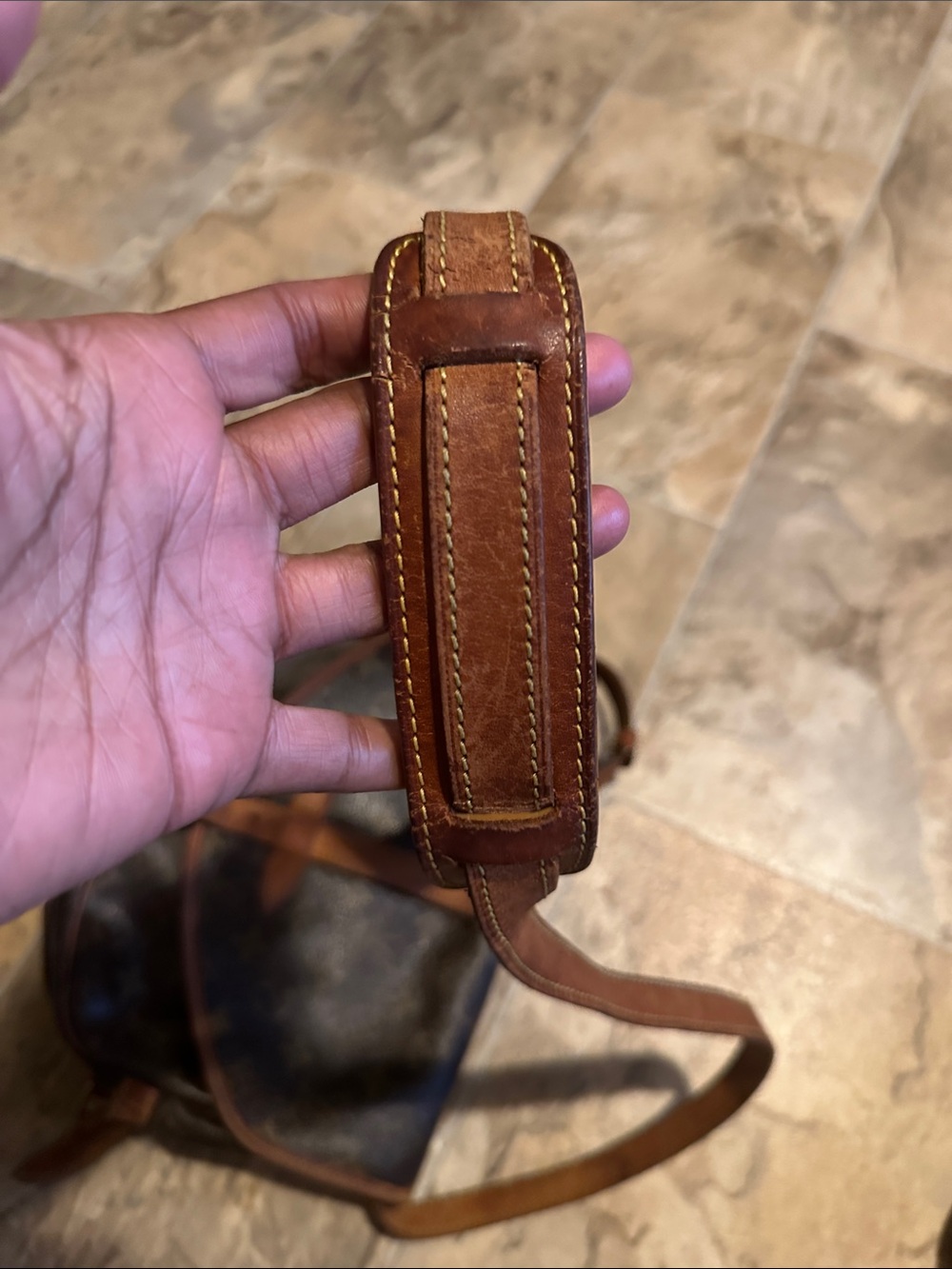 Louis Vuitton Saumur Monogram Crossbody in Dark Brown and Tan - Picture 13 of 16